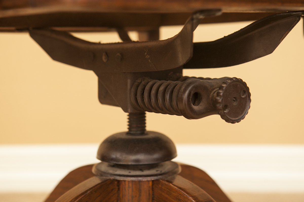 Solid Wood Banker's Swivel Chair