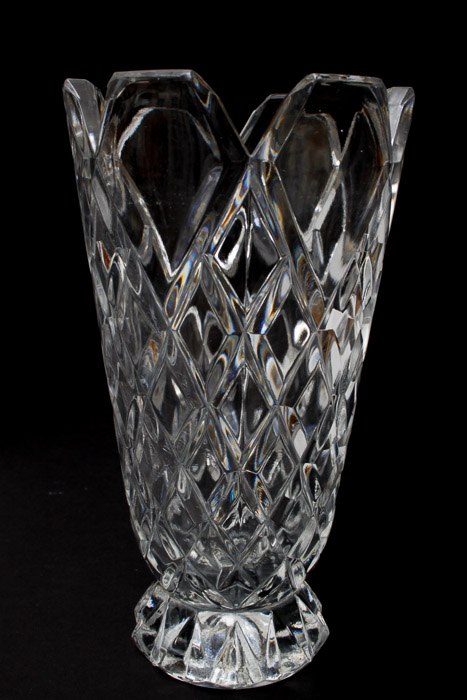 Trio of Pressed Glass Vases