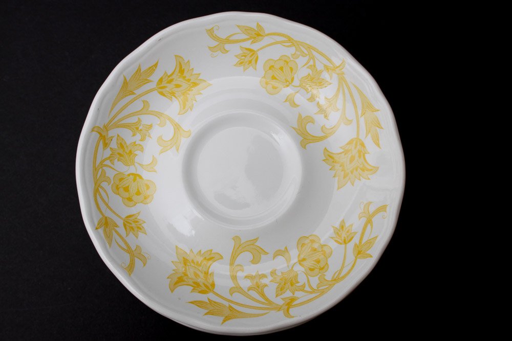 Assorted Yellow and White Ceramic Dishes