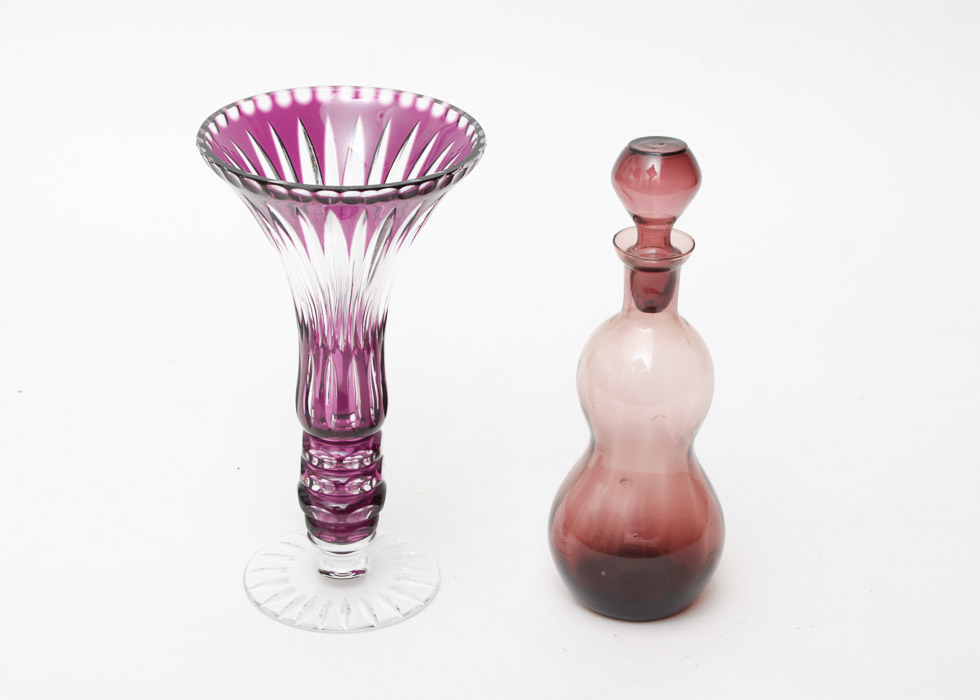 Glass Vase and Decanter