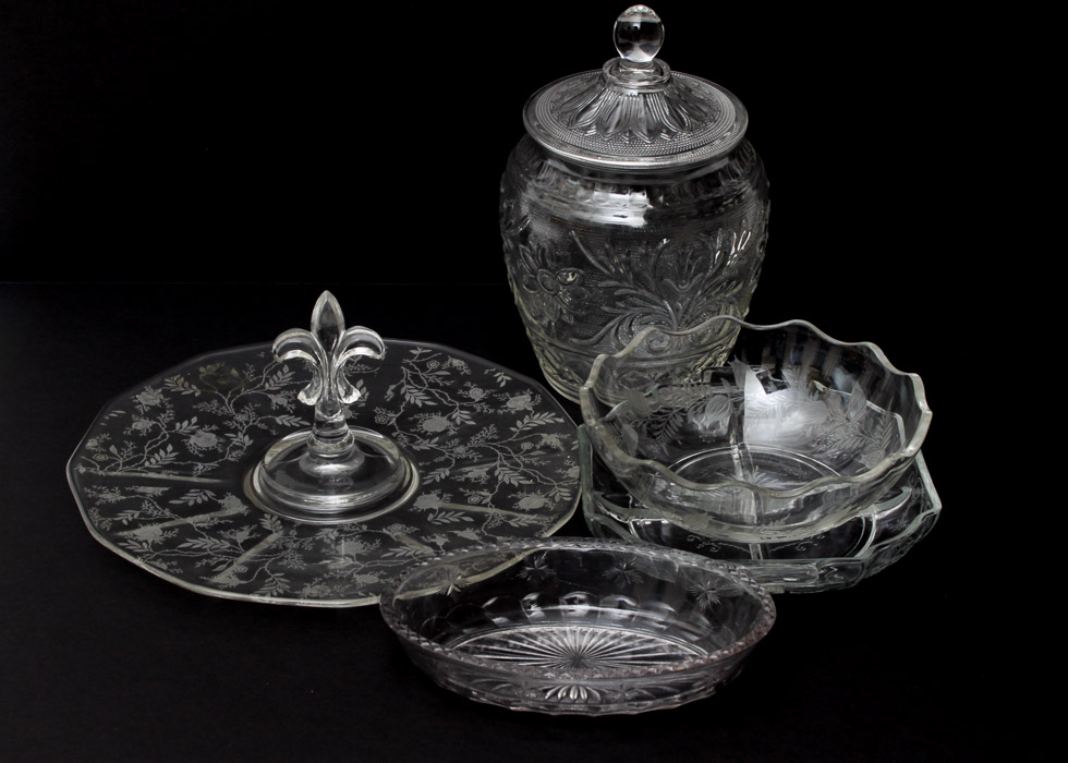 Floral Etched Glassware