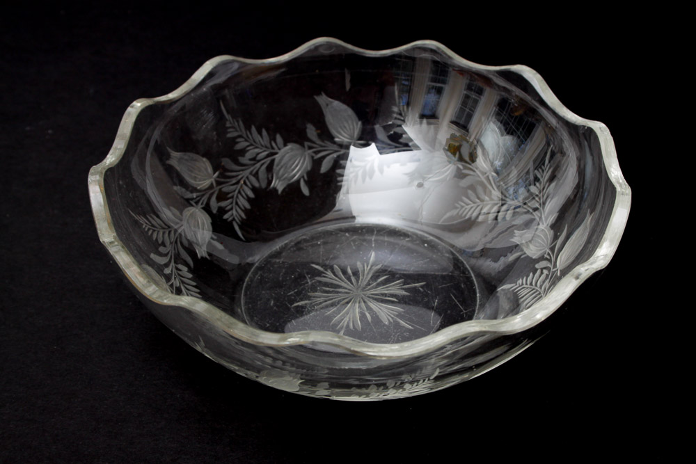 Floral Etched Glassware