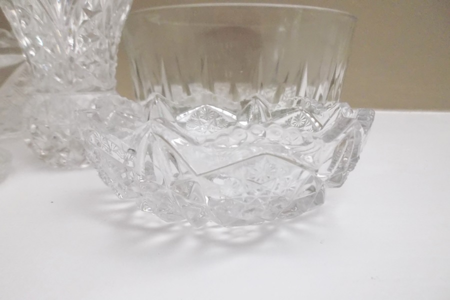Assortment of Cut Glass Serving Dishes
