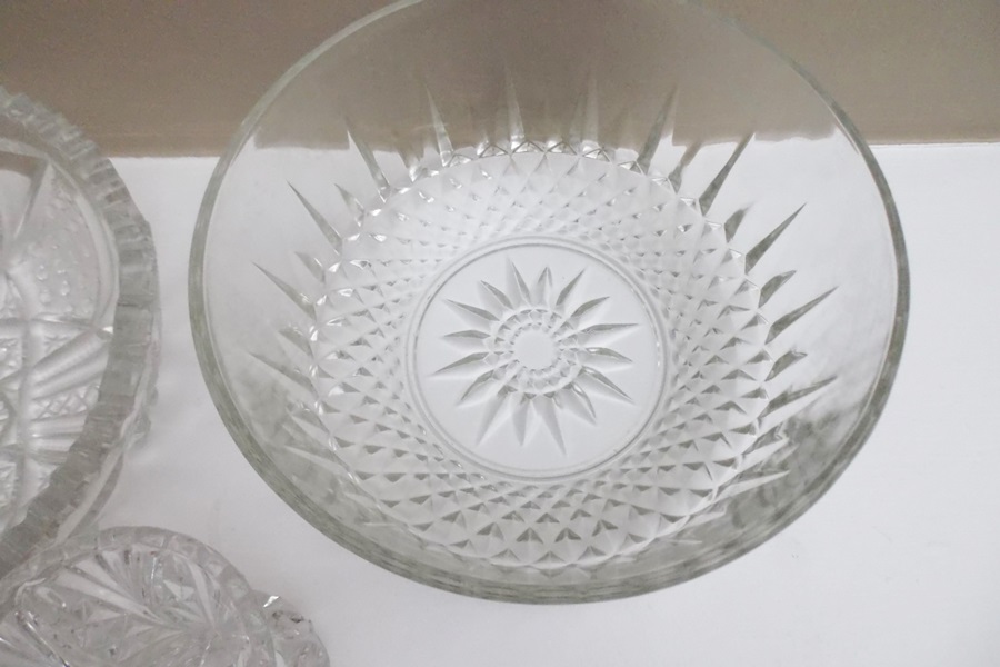 Assortment of Cut Glass Serving Dishes