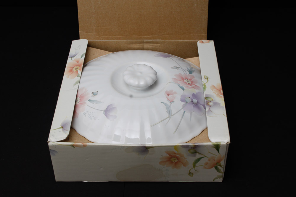 Ceramic Serving Pieces and Enamel Tea Pot