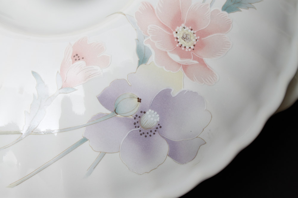 Ceramic Serving Pieces and Enamel Tea Pot