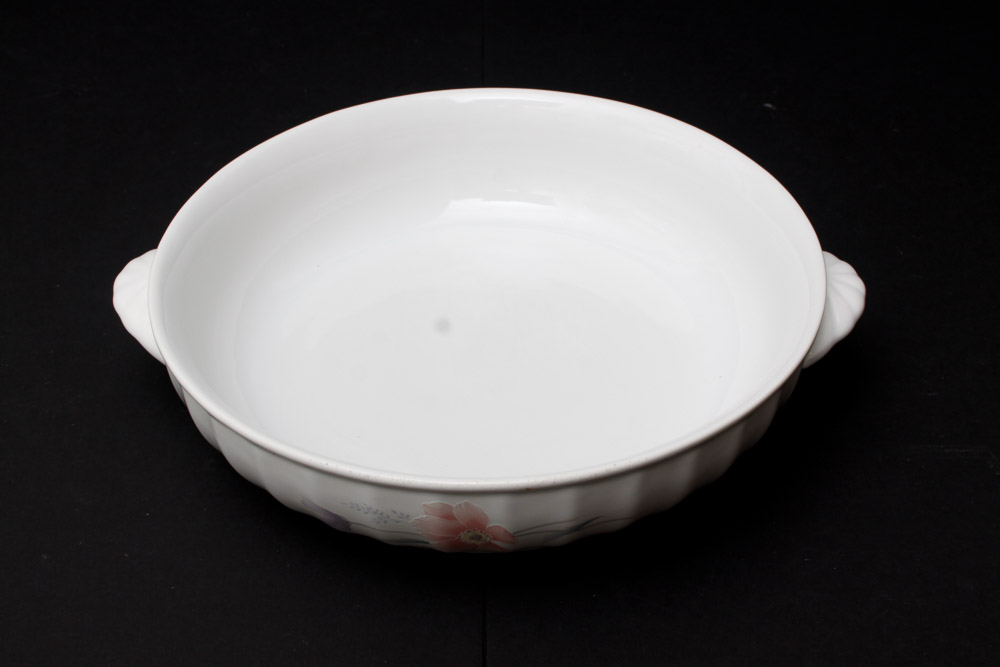 Ceramic Serving Pieces and Enamel Tea Pot