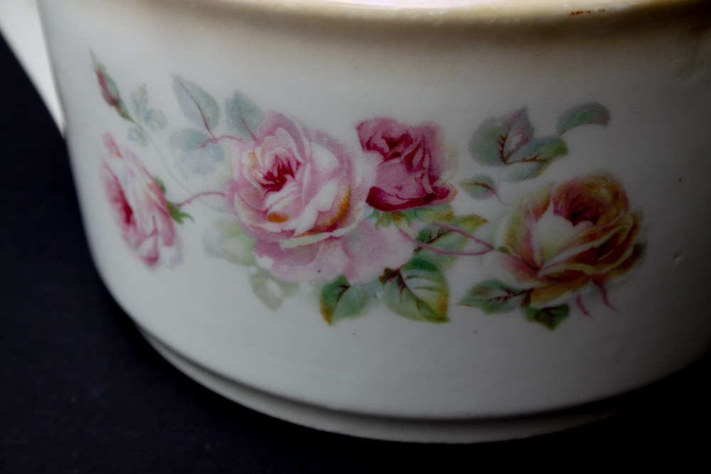 Ceramic Serving Pieces and Enamel Tea Pot