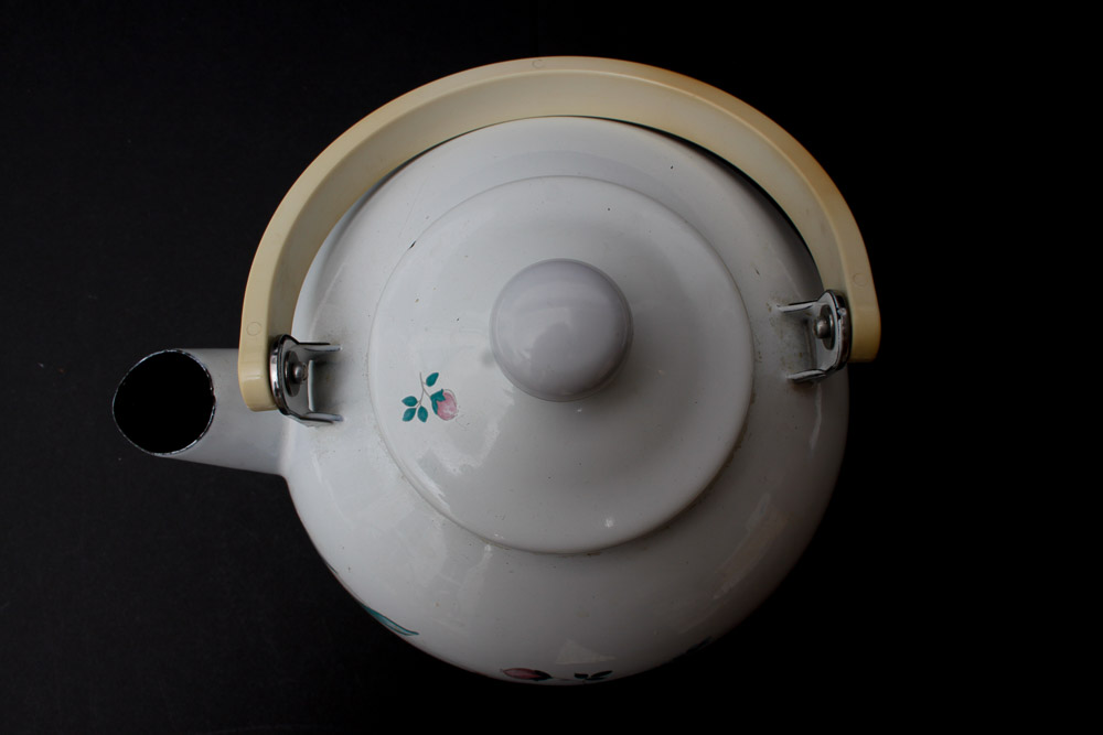 Ceramic Serving Pieces and Enamel Tea Pot