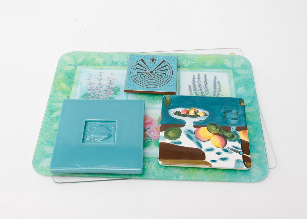 Sea Green Trivets and Cutting Board