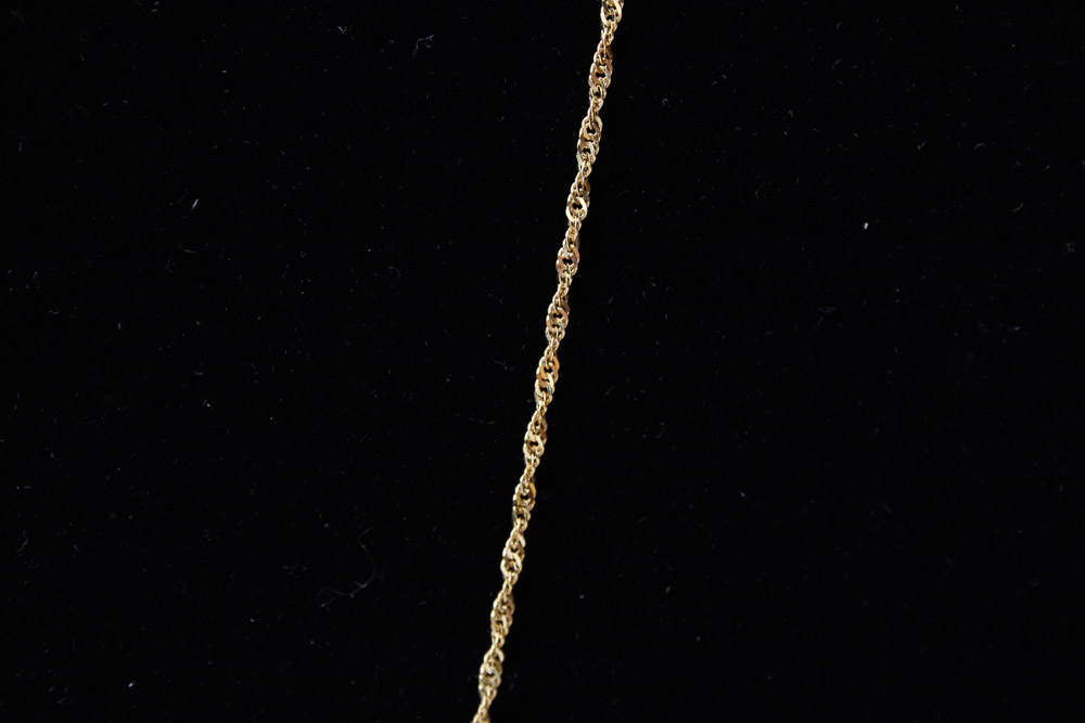 14K Yellow Gold 18" Rope Chain with Pendant