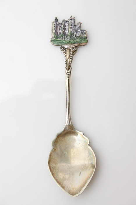 Sterling Pickle Fork and Enamel-Topped Spoon