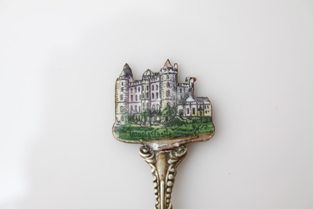 Sterling Pickle Fork and Enamel-Topped Spoon