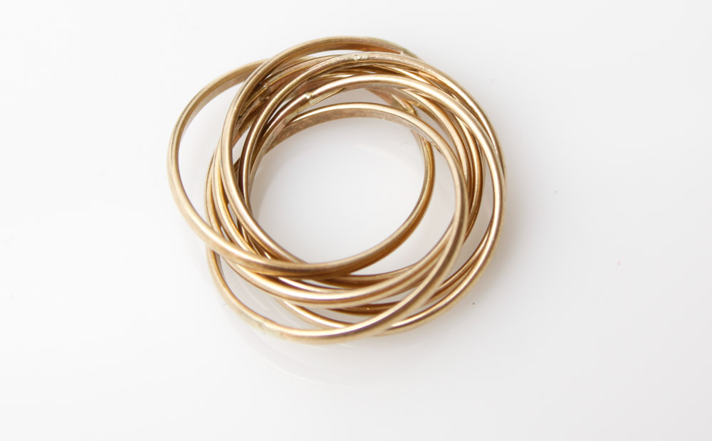 14K Gold Trinity Band Ring