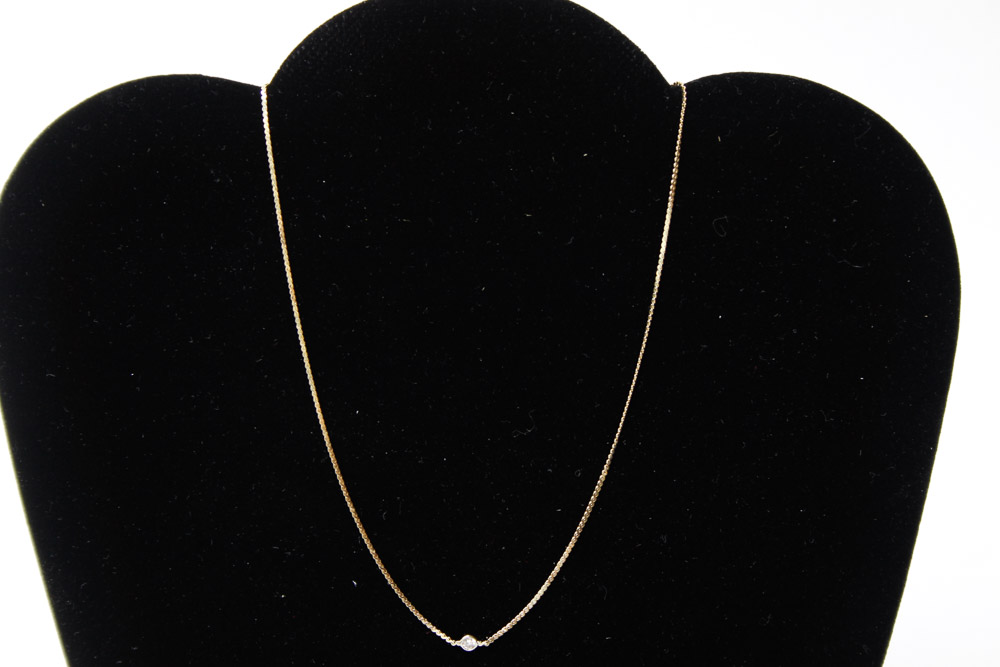 14K Gold and Diamond Serpentine Link Necklace