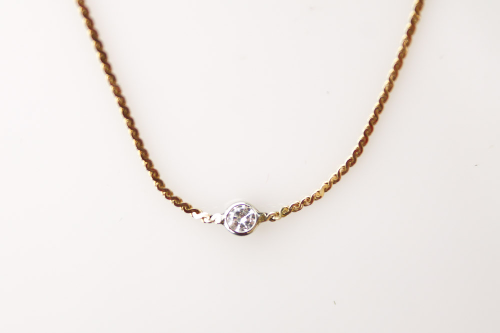 14K Gold and Diamond Serpentine Link Necklace