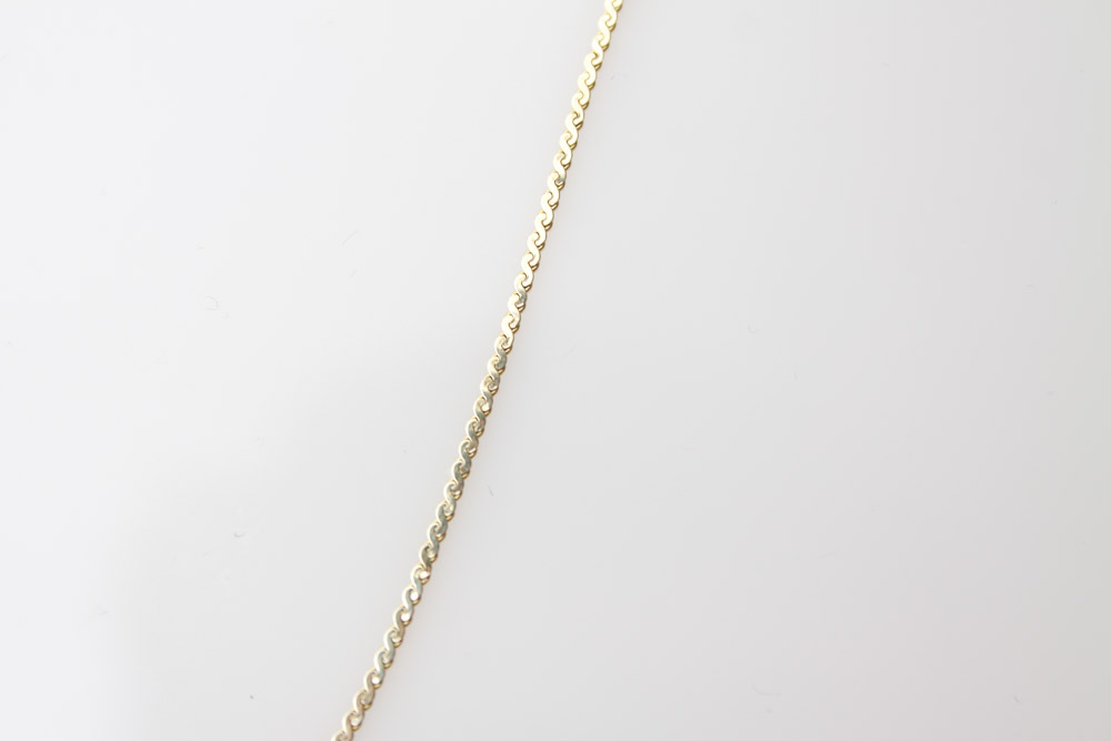 14K Gold and Diamond Serpentine Link Necklace