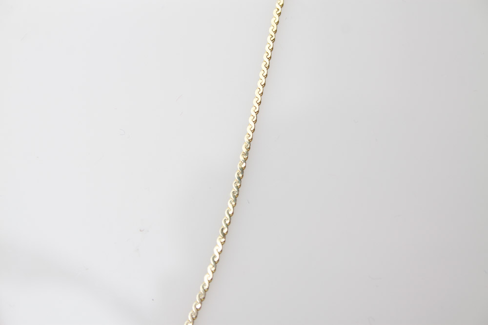 14K Gold and Diamond Serpentine Link Necklace