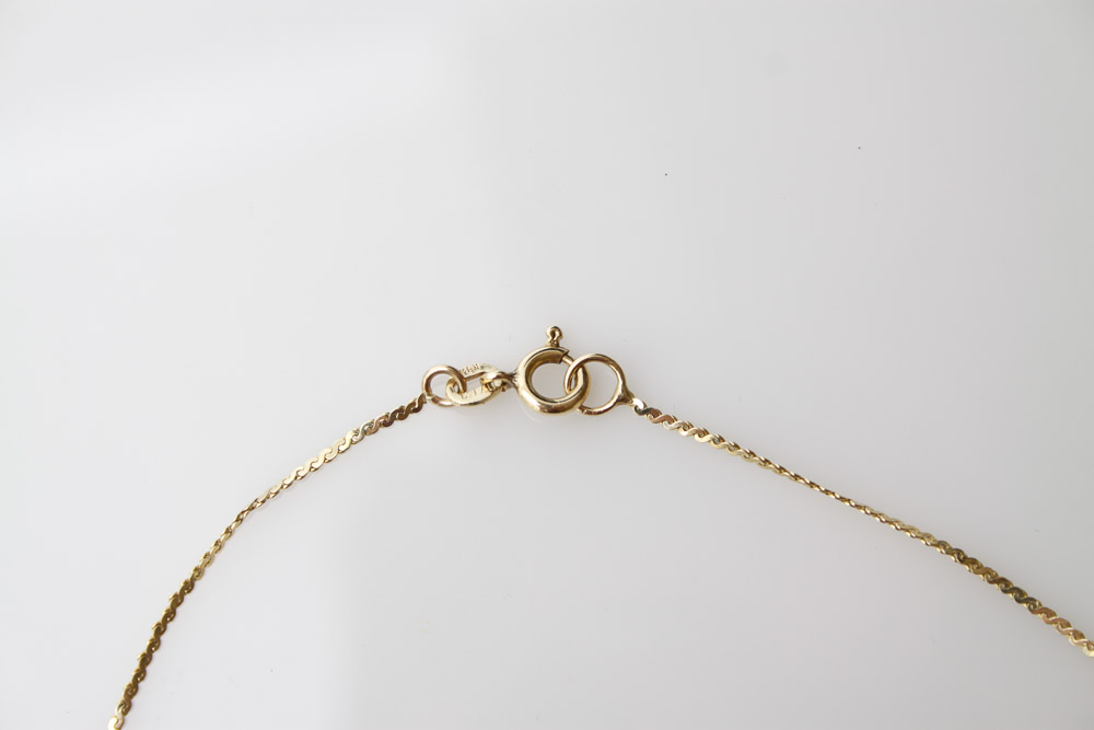 14K Gold and Diamond Serpentine Link Necklace
