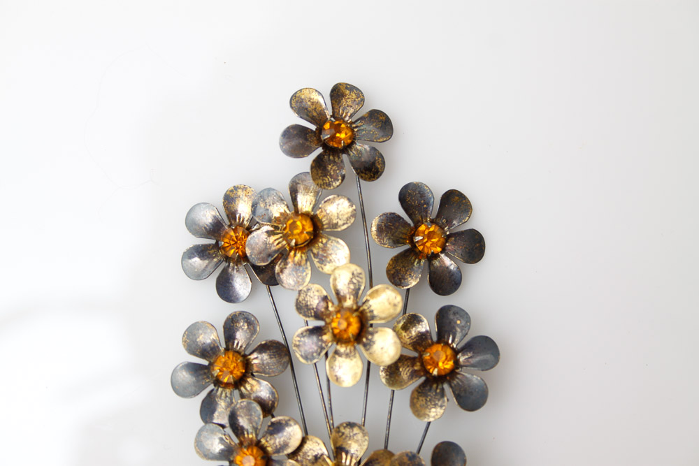 Two Vintage Sterling Floral Brooches