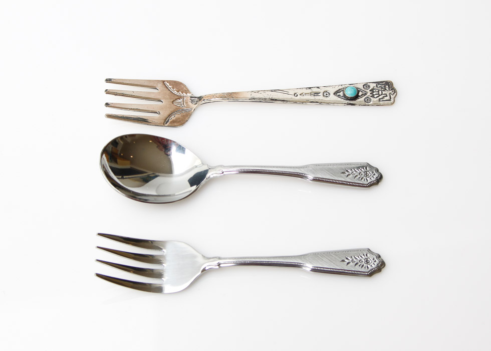 Native American Sterling Fork and Stainless Infant Serving Set