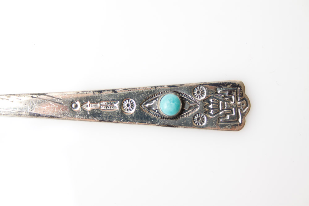 Native American Sterling Fork and Stainless Infant Serving Set