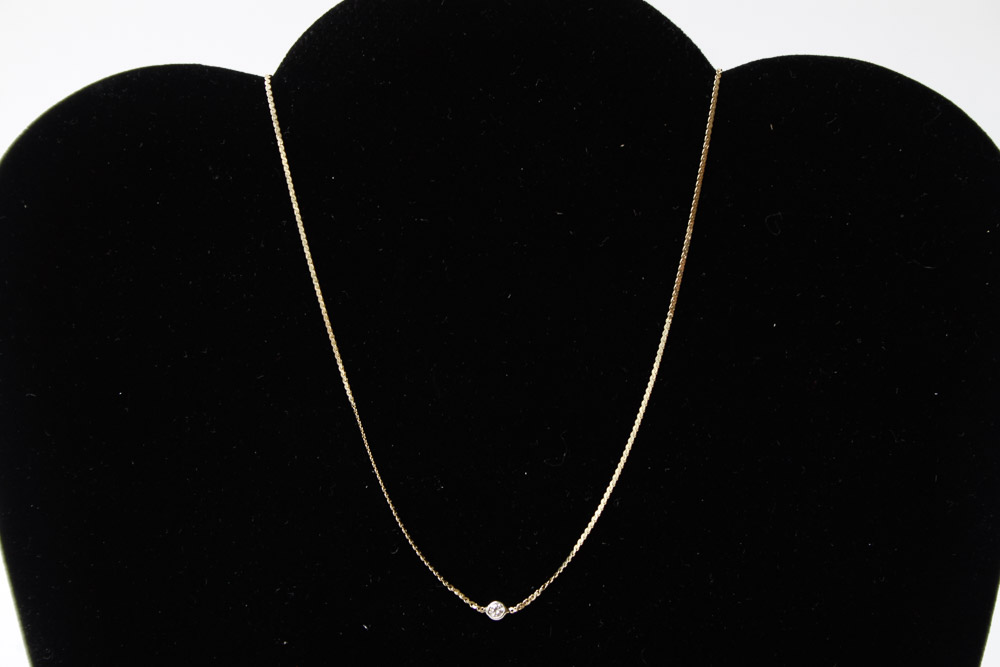 14K Gold and Diamond Serpentine Link Necklace