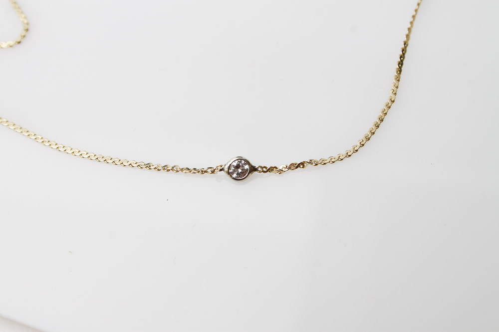 14K Gold and Diamond Serpentine Link Necklace