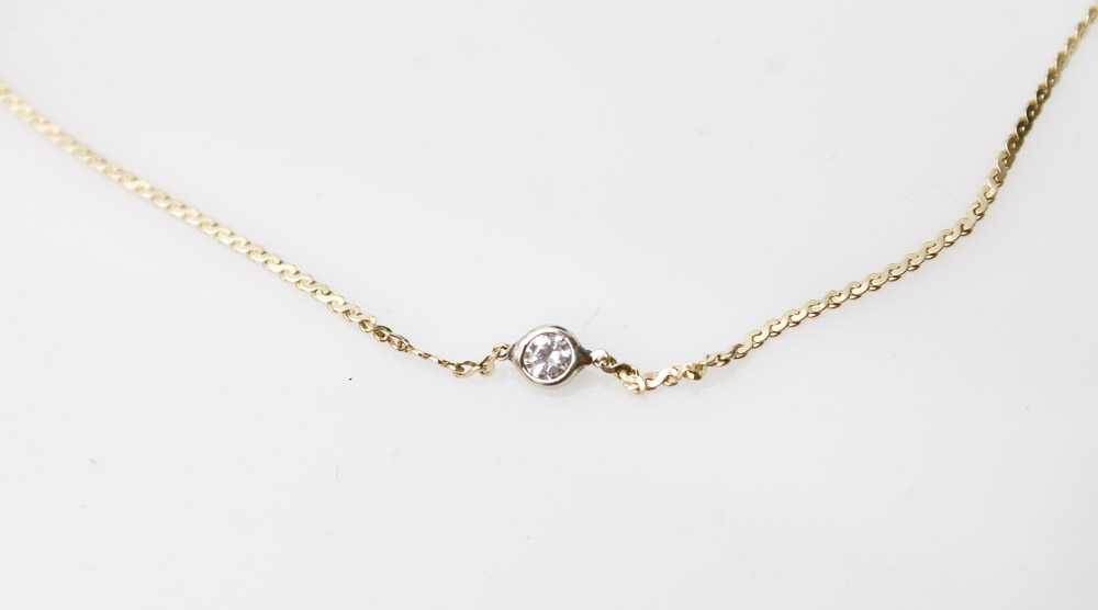 14K Gold and Diamond Serpentine Link Necklace