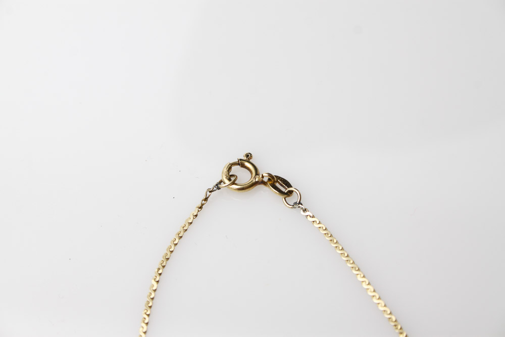 14K Gold and Diamond Serpentine Link Necklace