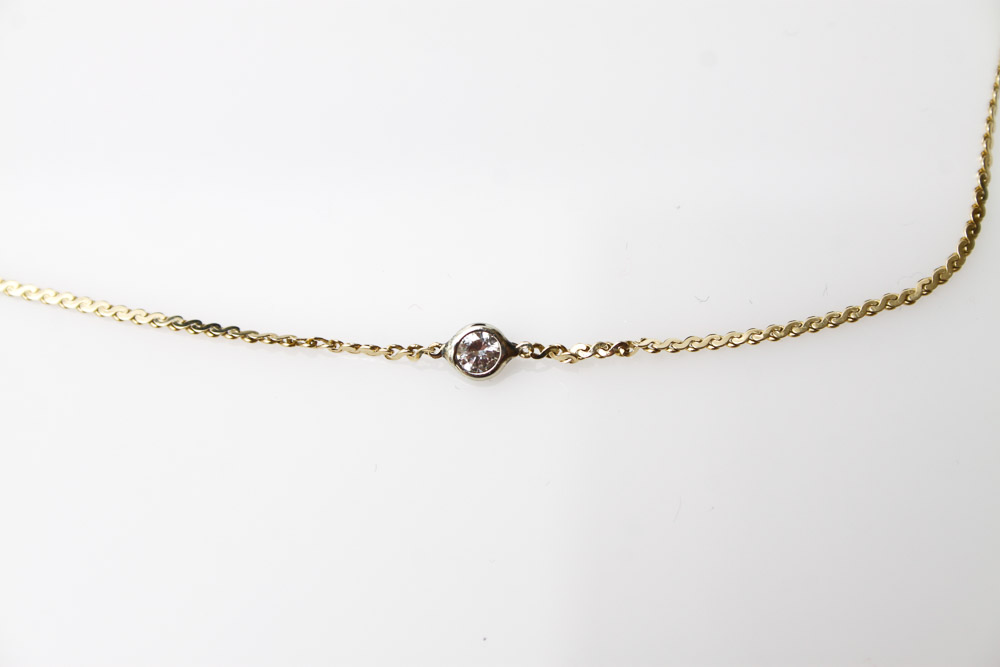 14K Gold and Diamond Serpentine Link Necklace