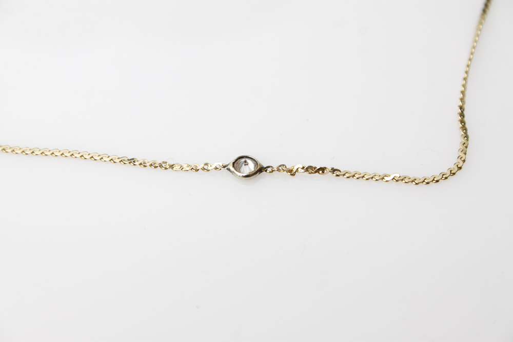 14K Gold and Diamond Serpentine Link Necklace