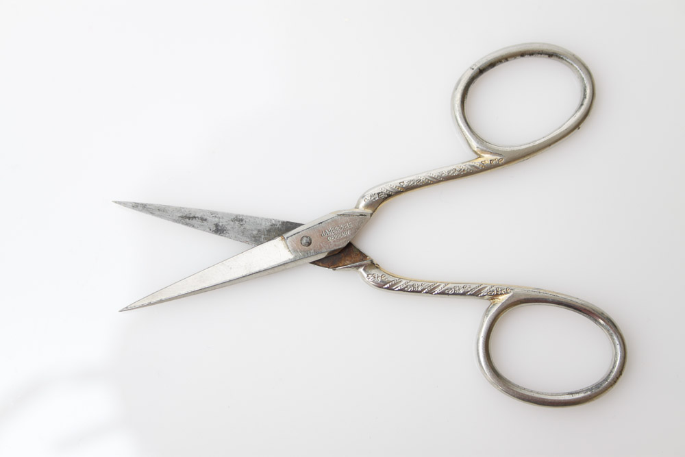 Vintage Embroidery Scissors and a Sewing Kit