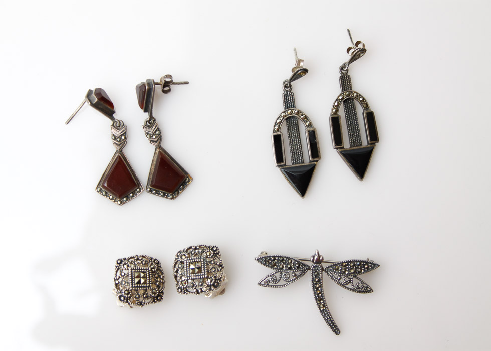 Sterling Earrings and Brooch