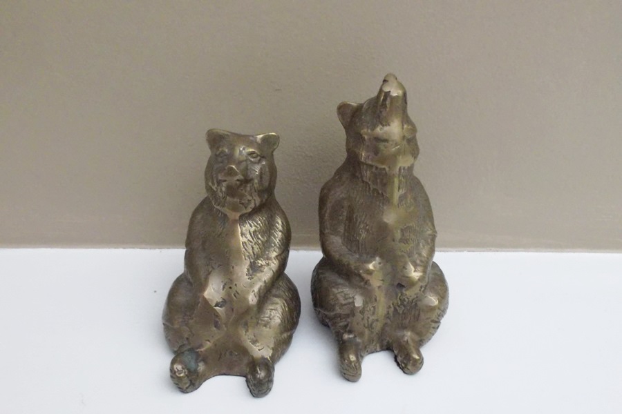 Brass Bear Bookends