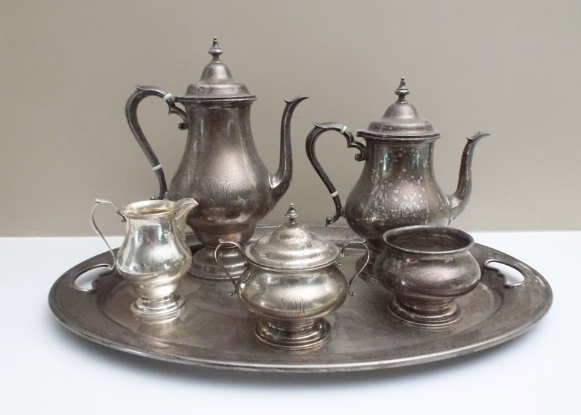 Alvin "Georgian" Five-Piece Sterling Silver Service with Tray