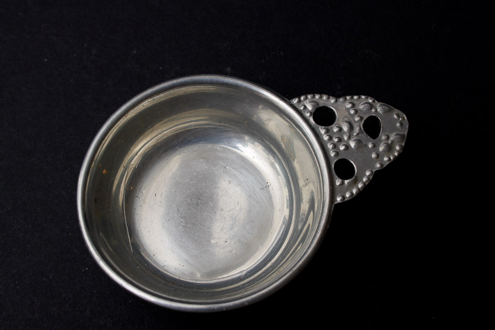 Sterling Capped Shakers and Pewter Serving Dishes