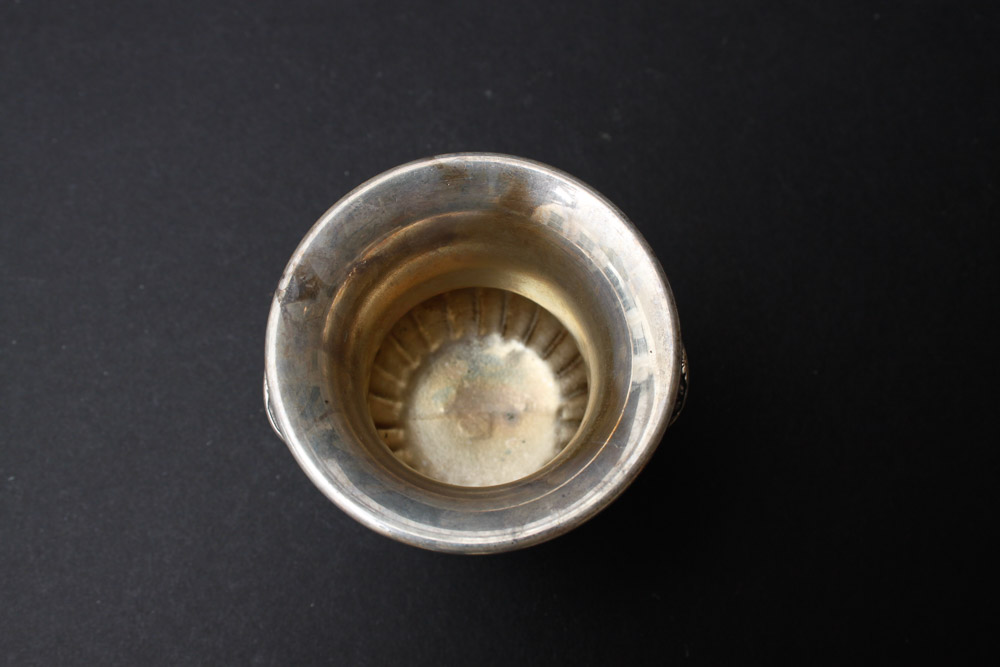 Sterling Capped Shakers and Pewter Serving Dishes