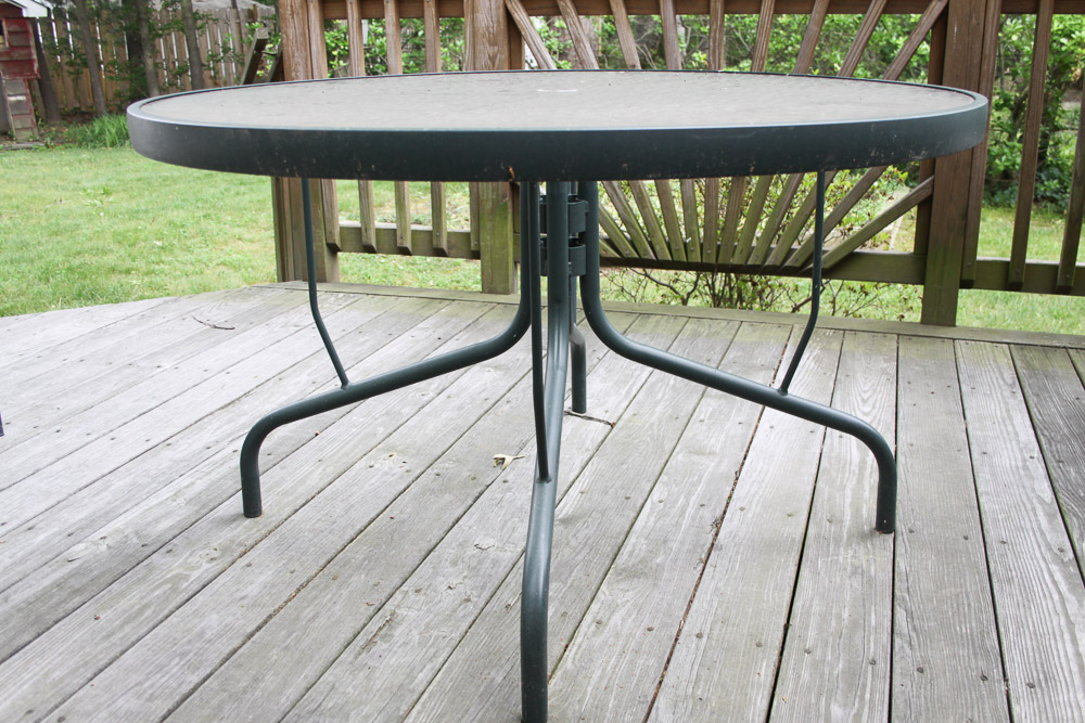 Green Metal Patio Table Set