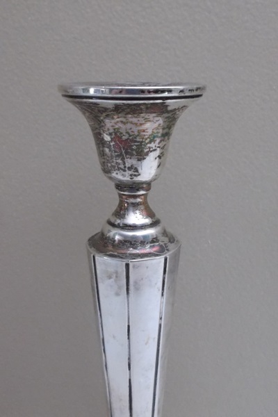 Pair of Sterling Silver Empire Style Candlesticks