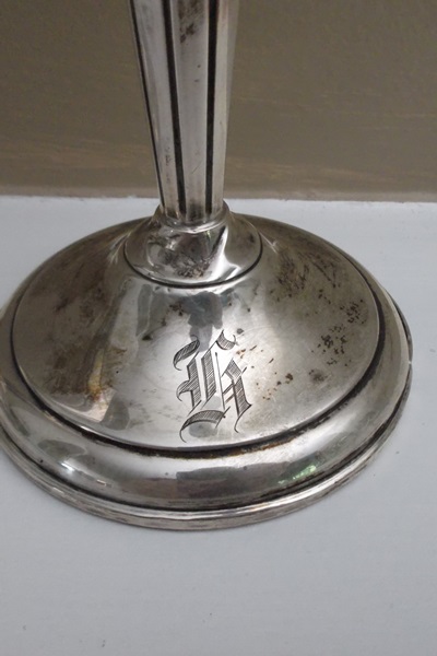 Pair of Sterling Silver Empire Style Candlesticks