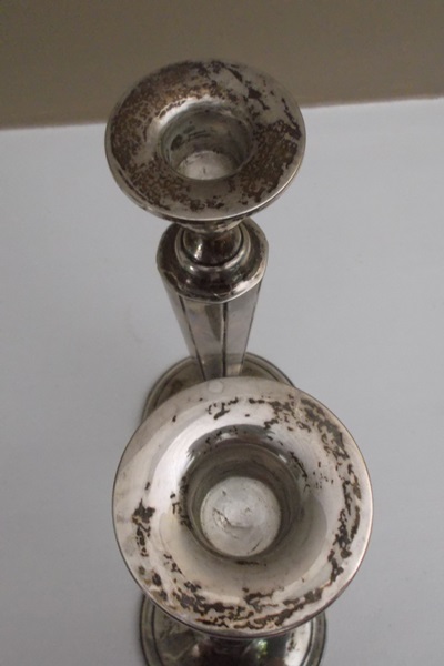 Pair of Sterling Silver Empire Style Candlesticks