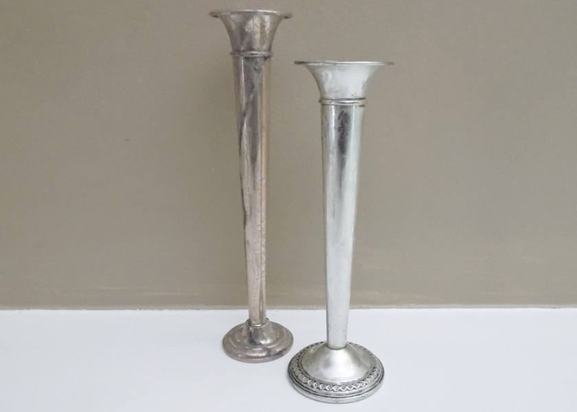 Pair of Sterling Silver Empire Style Bud Vases