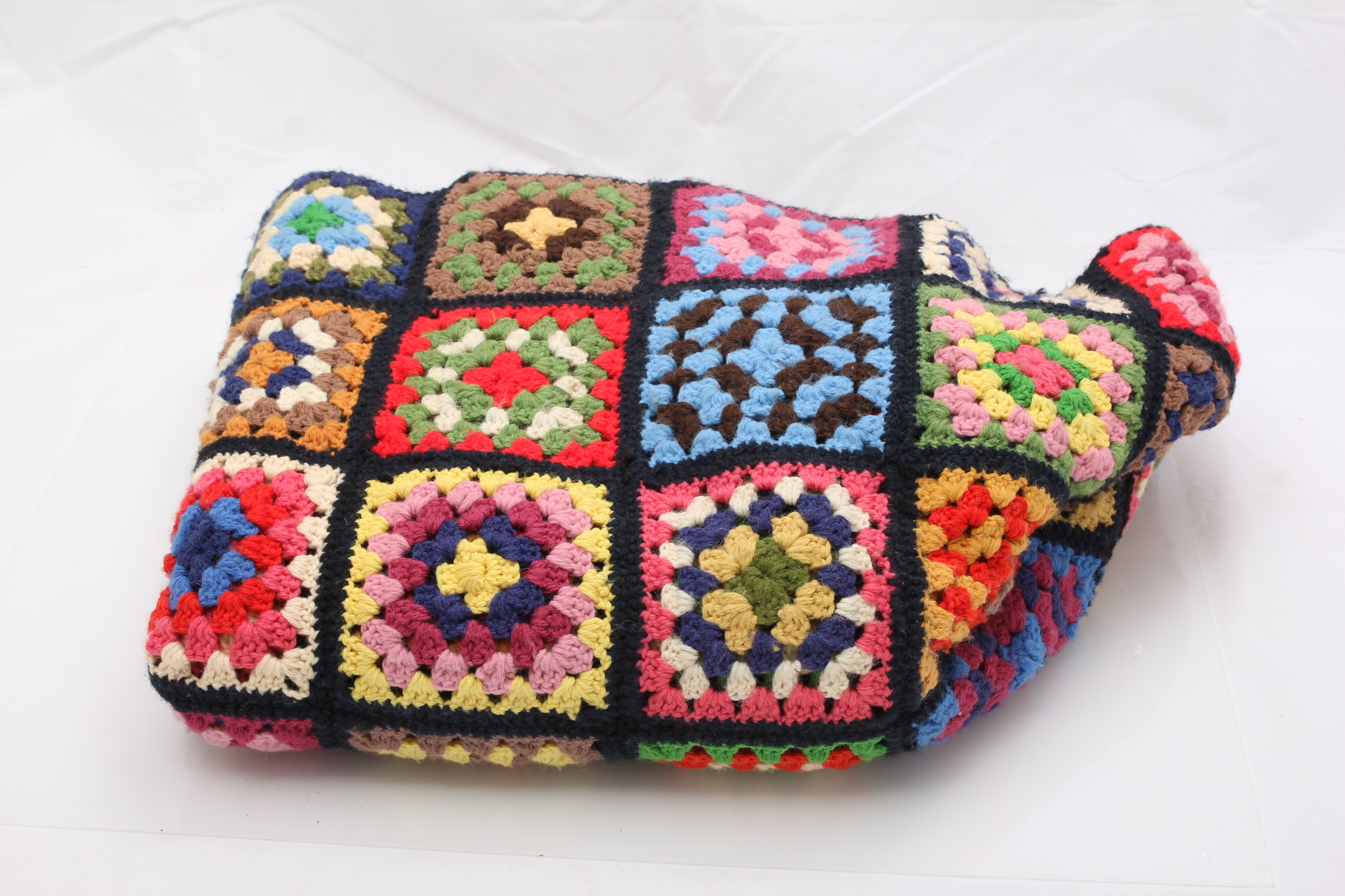 Vintage Craft Supplies and Crocheted Afghan