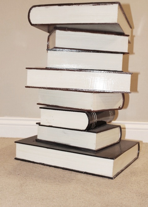 Stacked Wooden Books Side Table