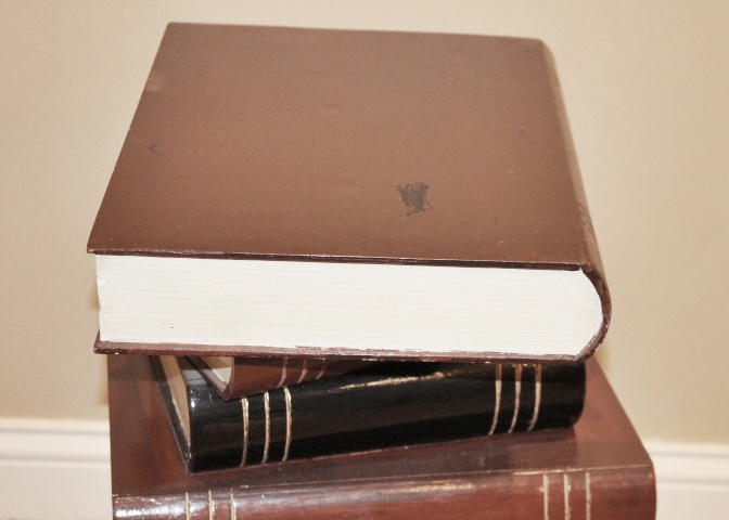 Stacked Wooden Books Side Table