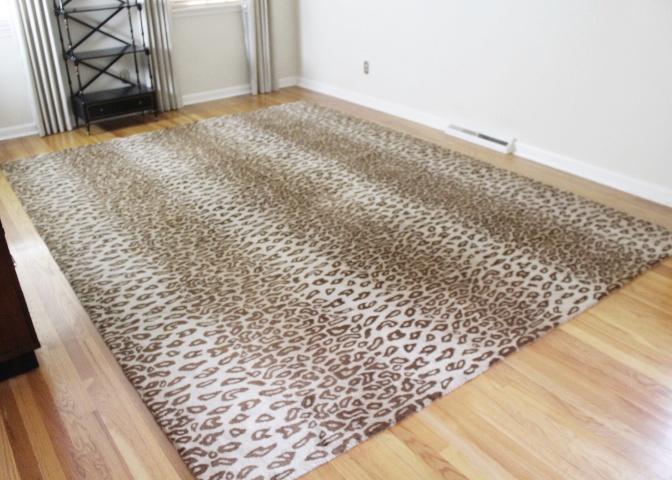 Pottery Barn 9' x 12' Brown Cheetah Rug Gold