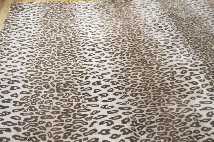 Pottery Barn 9' x 12' Brown Cheetah Rug Gold