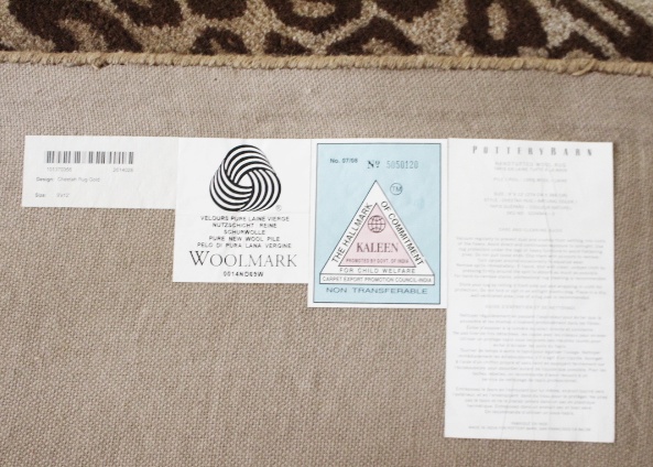 Pottery Barn 9' x 12' Brown Cheetah Rug Gold