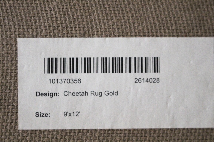 Pottery Barn 9' x 12' Brown Cheetah Rug Gold
